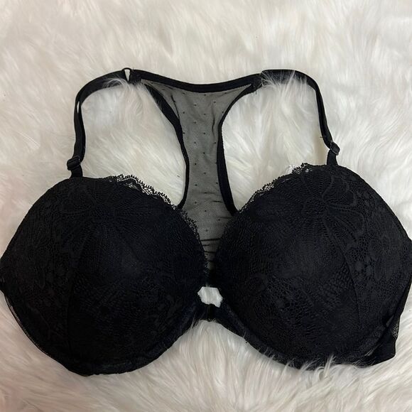 Victoria’s Secret black lace front closure push-up bra D24 - Picture 2 of 9